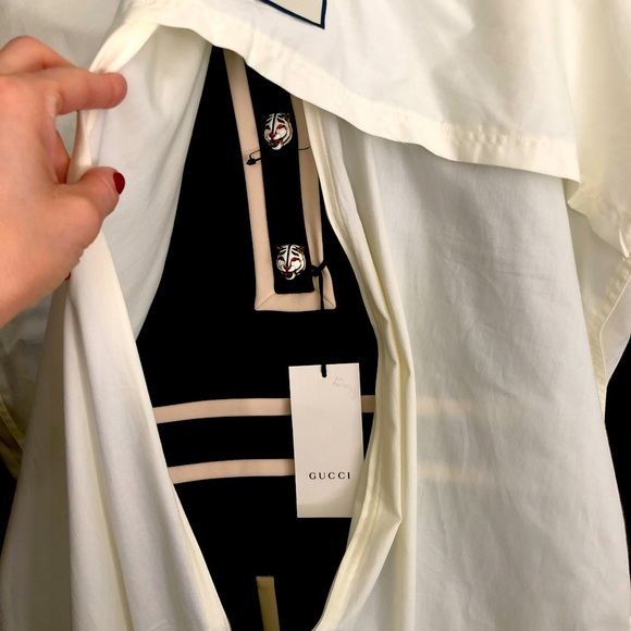 Gucci Tiger Button Contrast Trim Dress, New with tags, Size M - Picture 6 of 16